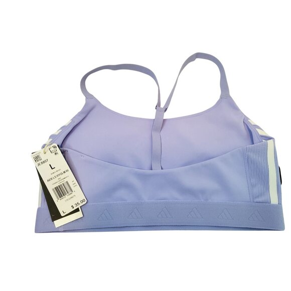 Adidas Womens Lavender Sports Bra L Tight Fit With Adjustable Straps & Stylish W - Picture 2 of 11